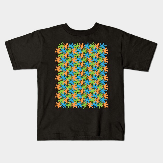 Reptiles Escher Pattern Kids T-Shirt by Trapezio